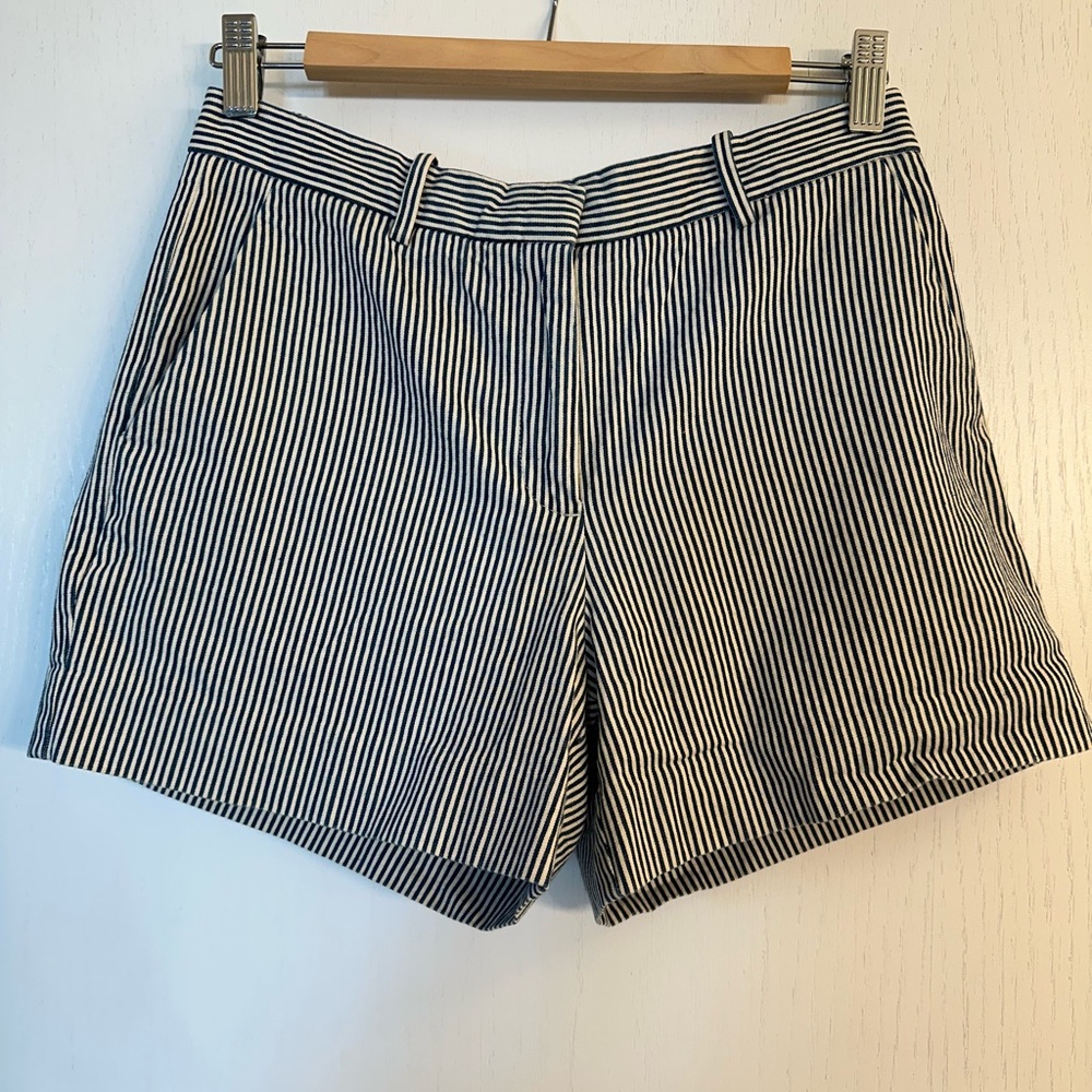 GAP Women's Navy and White Striped Tailored Shorts